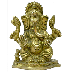 Brass Ganesha Sitting Idol KBH03451