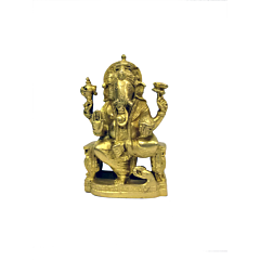 Brass Ganesha Sitting With Bajath Idol KBH03647
