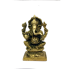 Brass Ganesha Sitting Idol KBH03649