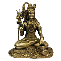 Brass Shiva Sitting Idol KBH03657