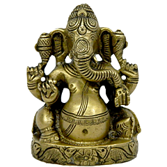Brass Ganesh Sitting Idol KBH03749