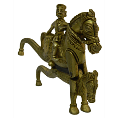Brass Man Sitting on Horse Cutter Figurine KBH03843