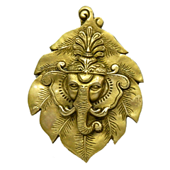 Brass Ganesh Pan Shape Wall Hanging KBH03855