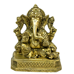 Brass Ganesha Sitting Idol KBH03874