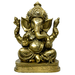 Brass Ganesh Sitting Idol KBH03960