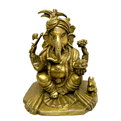 Brass Paghadi Ganesh Idol KBH04108