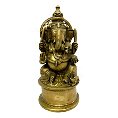 Brass Ganesh Round Base Idol KBH04110
