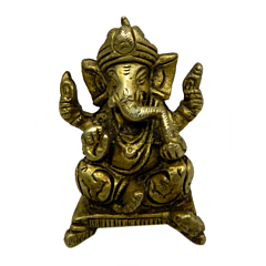 Brass Ganesh Sitting Idol KBH04211