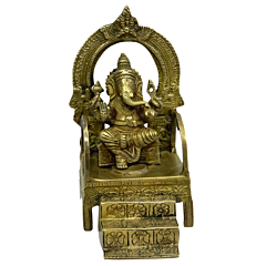 Brass Ganesh Sinhasan Idol KBH04232
