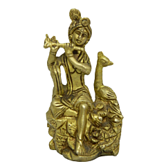 Brass Krishna Sitting Idol KBH04247