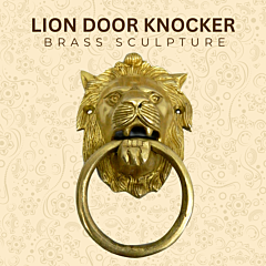 Brass Lion Face Door knoker 7 Inch KBH04384