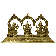 Brass Ganesh Laxmi Saraswati Statue Idol KBH04531