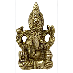 Brass Small Turban Ganesh Idol KBH04544