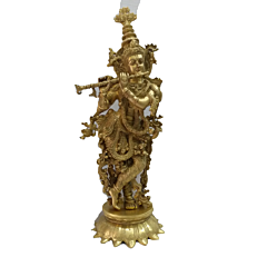 Brass Fine Krishna Big Collectible Statue Idol KBH04598