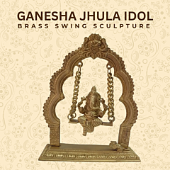 Brass Ganesh Sitting on Swing KBH04604