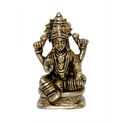 Brass Goddess Laxmi Sitting on Bajath Collectible Statue Idol KBH04688