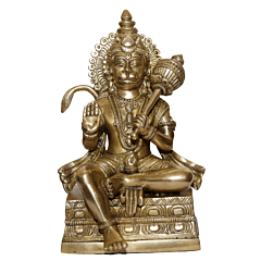Brass Hanuman Sitting Collectible Statue Idol KBH04696