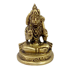 Brass Hanuman Sitting Collectible Statue Idol KBH04704