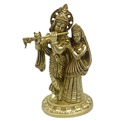 Brass Radha Krishna Fine Collectible Statue Idol KBH04752