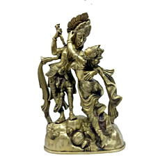 Brass Radha Krishna Standing Black Collectible Statue Idol KBH04761
