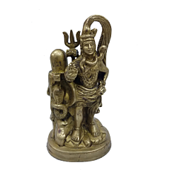 Brass Lord Shiv Standing with Shivling Collectible Statue Idol KBH04762