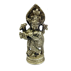 Brass Krishna Standing Small Collectible Statue Idol KBH04781