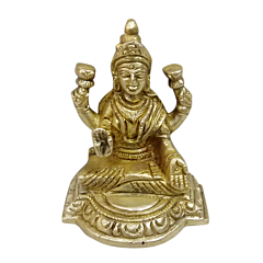 Brass Laxmi Sitting Collectible Statue Idol KBH04812