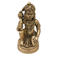 Brass Lord Hanuman Sitting Statue Idol KBH04837