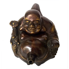 Brass Laughing Buddha Kettle Design Statue KBH04911