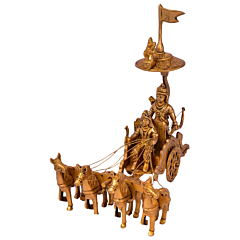 Brass Arjun Rath Small Statue KBH05018
