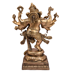 Brass Ten-Hand Dancing Ganesh Statue Idol KBH05170