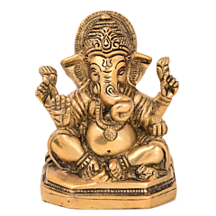 Brass Ganesh sitting | BH05181