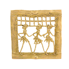 Brass Indian Culture Square Bastar Art KBH05214