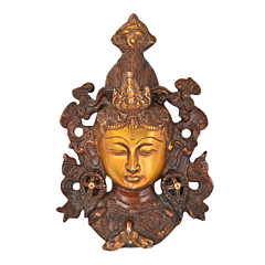 Brass Tara Devi Face Wall Hanging KBH05218