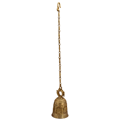 Brass Ganesh Laxmi Saraswati Wall Hanging Bell KBH05320