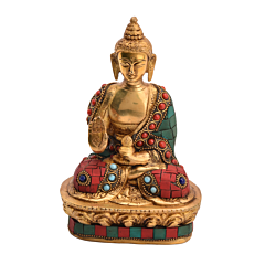 Brass Stone Buddha Statue Idol KBH05383