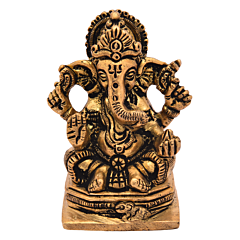 Brass Lord Ganesha Small Idol KBH05402