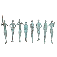 Brass Musical Set of 8 Musicians Figurines KBH05408