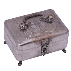 Brass German Silver Plated Old Pan Box KBH05558 