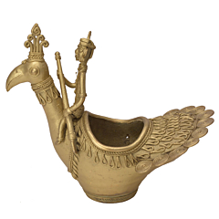 Brass Peacock with Man Pen Stand KBH05686