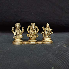 Brass Ganesh Lakshmi Saraswati Idol KBH05841