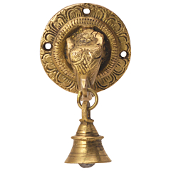 Brass Elephant Face Bell Hanging KBH05976