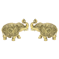 Brass Elephant Set of 2 KBH06263