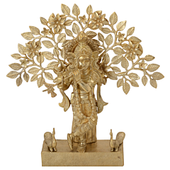 Brass Krishna with Tree Statue Idol KBH06392