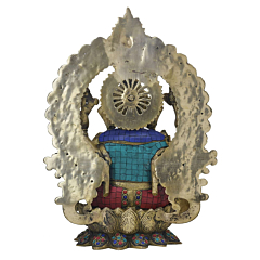 Brass Lord Ganesha Idol with Stone Work KBH06497