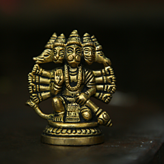 Brass Panchmukhi Hanuman Small Idol KBH06642
