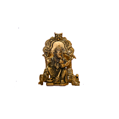 Brass Lalbaug Cha Raja Ganesha Statue Idol KBH06644