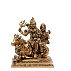 Brass Shiva Family Idol 6 Inch KBH07000