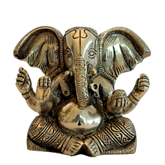 Brass Ganesha Big Ear Idol 3 Inch  KBH07146