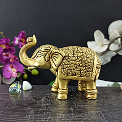 Brass Elephant Square Box Design 3 Inch KBH07189